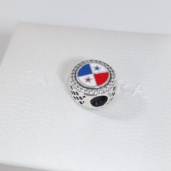 Pandora Panama Flag Bead Charm Bracelet Pendant S925 Silver with box - Picture 4 of 8